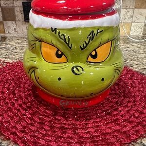 Grinch Cookie Jar - Green and Red